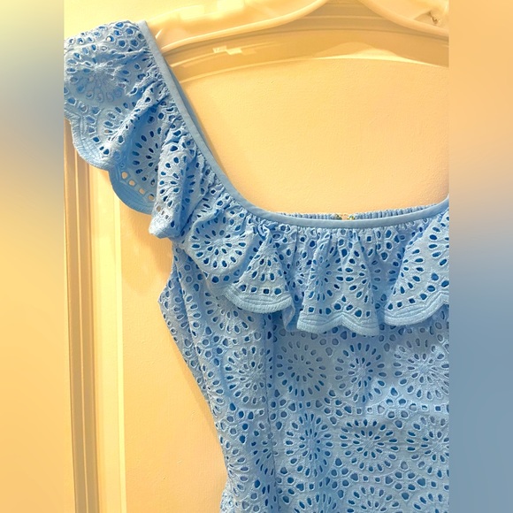 Lilly Pulitzer Dress Purple Eyelet Romper-Like Size Small - Picture 2 of 4